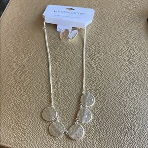 Liz Claiborne Silver Disc Necklace Set